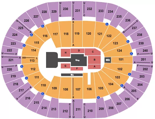 seating chart for Lawrence Joel Veterans Memorial Coliseum - Wrestling - eventticketscenter.com