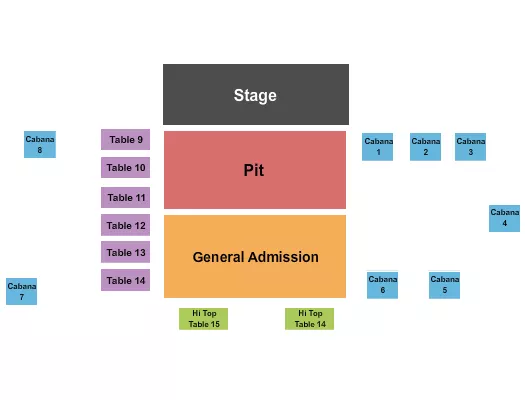 seating chart for Lazy Gators - Endstage 2 - eventticketscenter.com