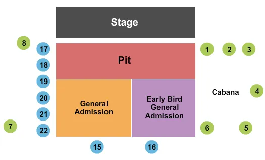 seating chart for Lazy Gators - End Stage - eventticketscenter.com