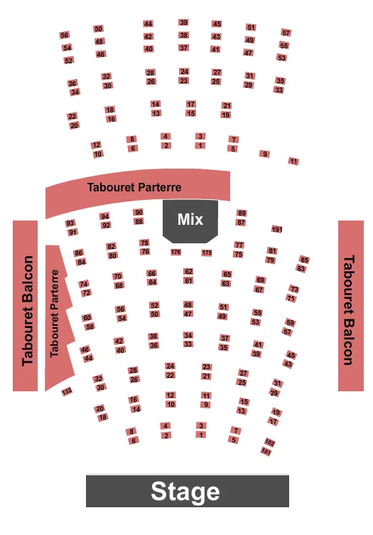 seating chart for Le Club Square Dix30 - End Stage - eventticketscenter.com