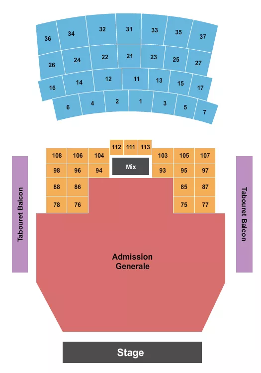 seating chart for Le Club Square Dix30 - Endstage GA/Tables - eventticketscenter.com