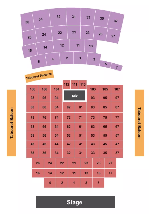 seating chart for Le Club Square Dix30 - Endstage Tables 2 - eventticketscenter.com
