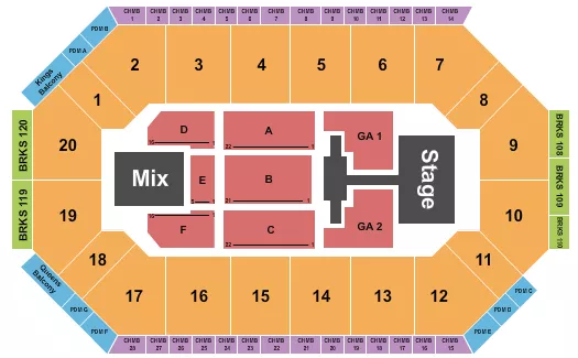 seating chart for Lee's Family Forum - Phil Wickham - eventticketscenter.com