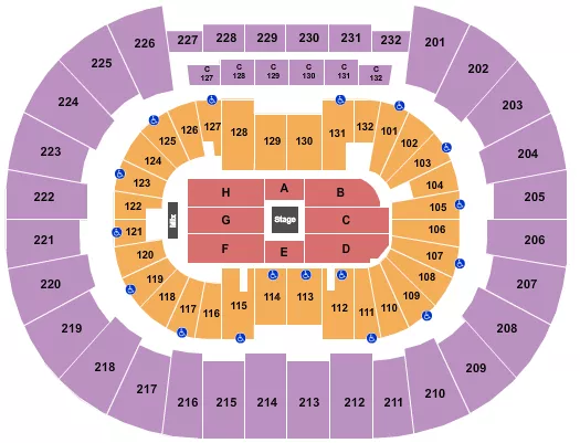 seating chart for Legacy Arena at The BJCC - Center Stage 2 - eventticketscenter.com
