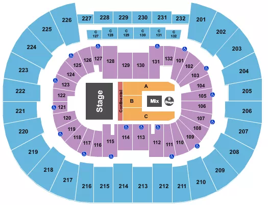 seating chart for Legacy Arena at The BJCC - Chris Brown - eventticketscenter.com