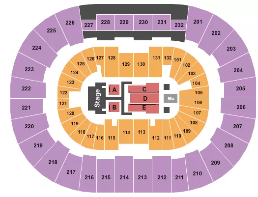 seating chart for Legacy Arena at The BJCC - Dude Perfect - eventticketscenter.com