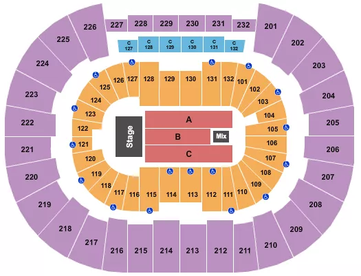 seating chart for Legacy Arena at The BJCC - Endstage 3 - eventticketscenter.com