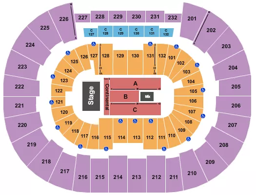 seating chart for Legacy Arena at The BJCC - Endstage 9 - eventticketscenter.com