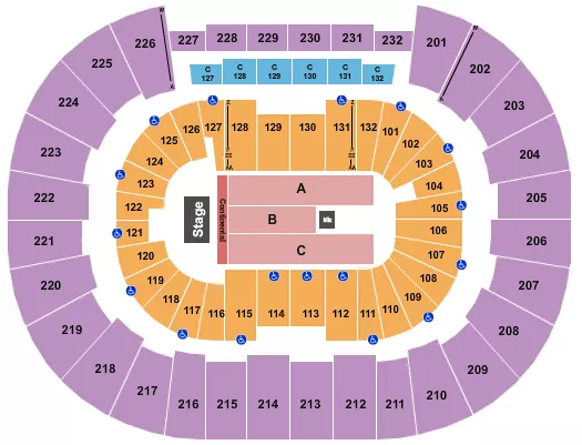 seating chart for Legacy Arena at The BJCC - Endstage Continental 2 - eventticketscenter.com