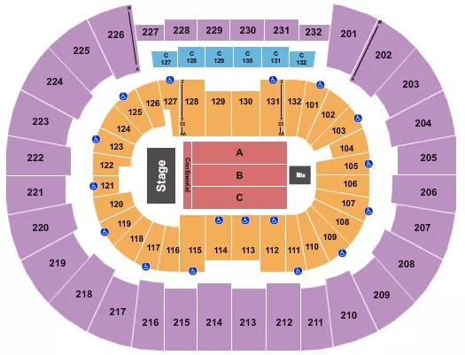 seating chart for Legacy Arena at The BJCC - Endstage Continental 3 - eventticketscenter.com