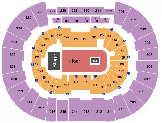 seating chart for Legacy Arena at The BJCC - Endstage GA Floor 2 - eventticketscenter.com