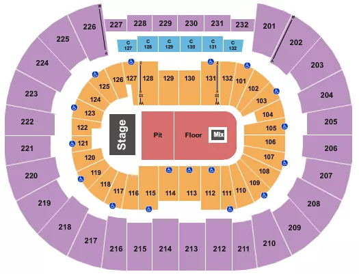 seating chart for Legacy Arena at The BJCC - Endstage GA Pit/GA FLR - eventticketscenter.com