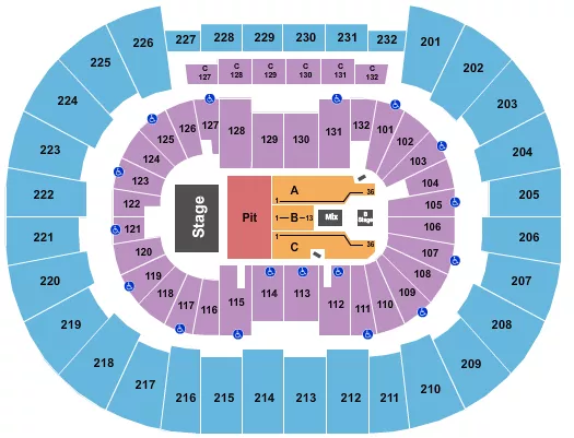 seating chart for Legacy Arena at The BJCC - Forrest Frank - eventticketscenter.com