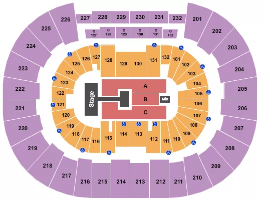 seating chart for Legacy Arena at The BJCC - Kirk Franklin - eventticketscenter.com