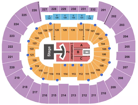 seating chart for Legacy Arena at The BJCC - Lumineers - eventticketscenter.com
