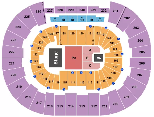 seating chart for Legacy Arena at The BJCC - The Red Clay Strays - eventticketscenter.com