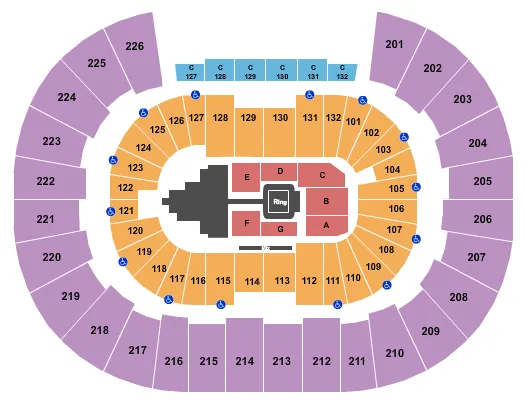 seating chart for Legacy Arena at The BJCC - WWE - eventticketscenter.com