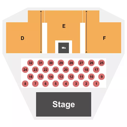 seating chart for Legends Casino Event Center - Endstage with Tables 2 - eventticketscenter.com