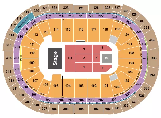seating chart for Lenovo Center - Endstage Pit/Flr 1-6 - eventticketscenter.com