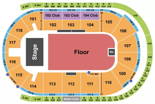 seating chart for Slush Puppie Place - Endstage GA Floor - eventticketscenter.com