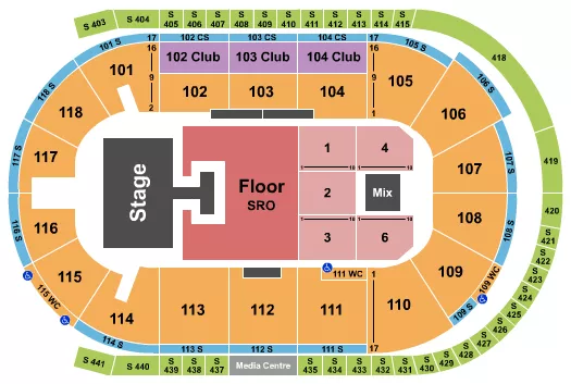 seating chart for Slush Puppie Place - Riley Green - eventticketscenter.com