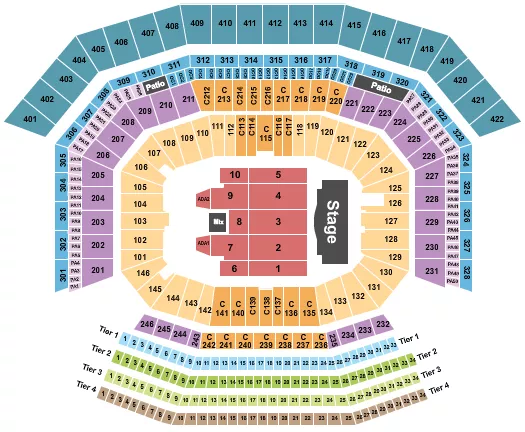 seating chart for Levi's Stadium - Bruno Mars - eventticketscenter.com