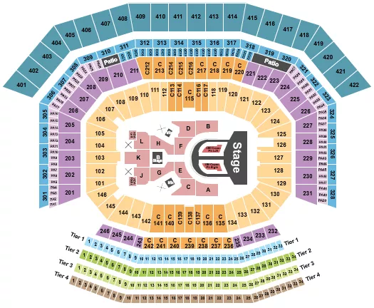 seating chart for Levi's Stadium - Karol G - eventticketscenter.com
