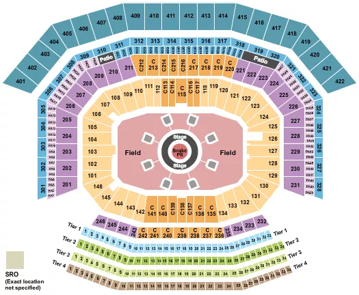 seating chart for Levi's Stadium - Metallica - eventticketscenter.com