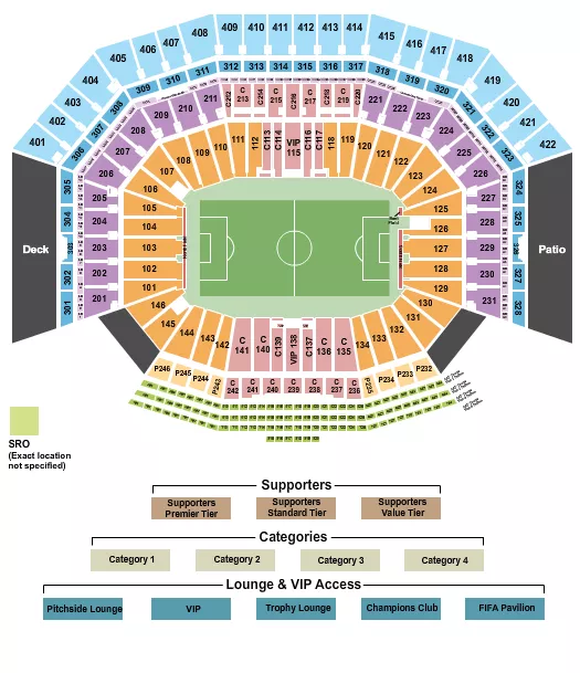 seating chart for Levi's Stadium - Soccer RW World Cup - eventticketscenter.com