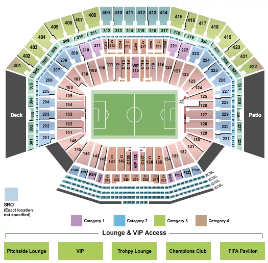 seating chart for Levi's Stadium - Soccer WC Category - eventticketscenter.com