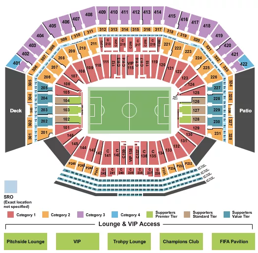 seating chart for Levi's Stadium - Soccer WC Category 2 - eventticketscenter.com