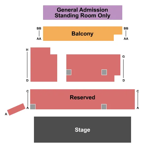 seating chart for Levon Helm's Studios - Endstage - eventticketscenter.com