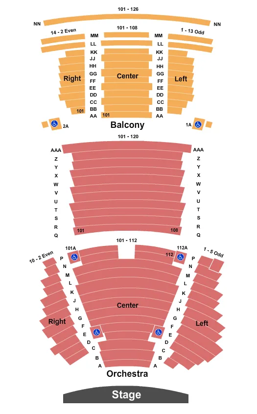 seating chart for Levoy Theatre - Enstage 2 - eventticketscenter.com