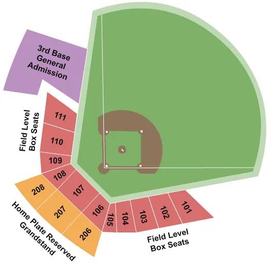 seating chart for Lexington County Baseball Stadium - Baseball - eventticketscenter.com