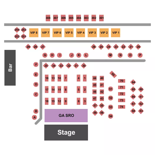 seating chart for Lexus Box Garden at Legacy Hall - Endstage 2 - eventticketscenter.com