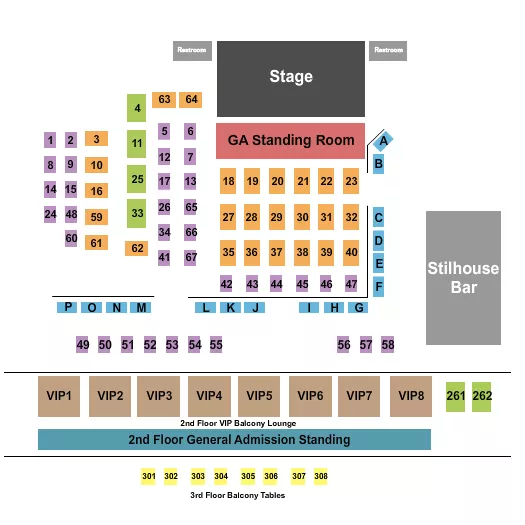 seating chart for Lexus Box Garden at Legacy Hall - End Stage - eventticketscenter.com