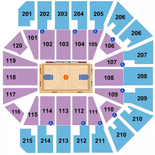 seating chart for Liacouras Center - Basketball - Globetrotters - eventticketscenter.com