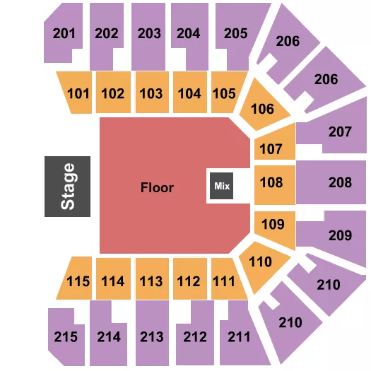 seating chart for Liacouras Center - Endstage GA 2 - eventticketscenter.com