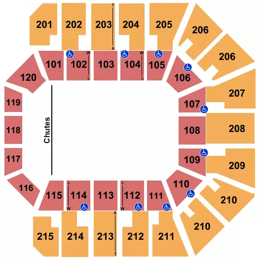 seating chart for Liacouras Center - Rodeo - eventticketscenter.com