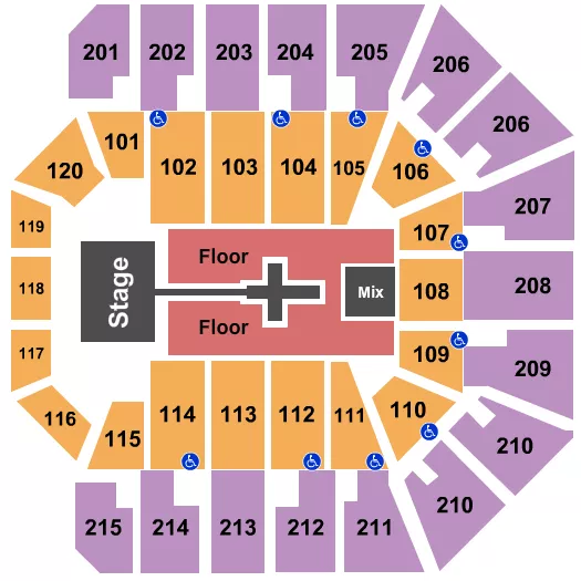 seating chart for Liacouras Center - TobyMac - eventticketscenter.com