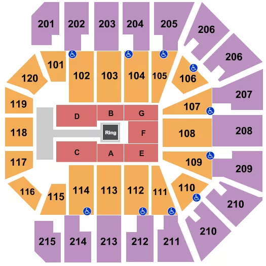 seating chart for Liacouras Center - Wrestling 2 - eventticketscenter.com