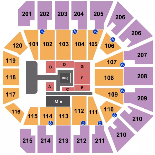 seating chart for Liacouras Center - Wrestling - eventticketscenter.com