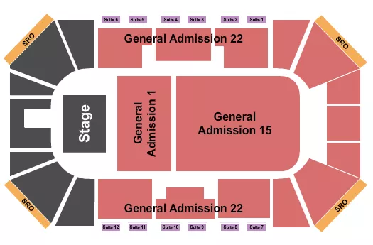 seating chart for Liberty First Credit Union Arena - Chencho Corleone - eventticketscenter.com