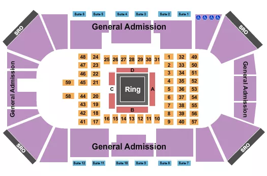 seating chart for Liberty First Credit Union Arena - Dynasty Combat Sports - eventticketscenter.com