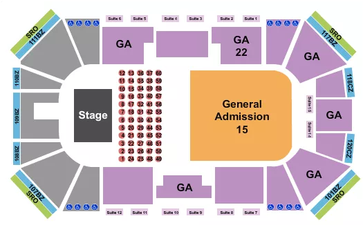 seating chart for Liberty First Credit Union Arena - GA & VIP Tables - eventticketscenter.com