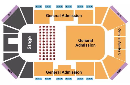 seating chart for Liberty First Credit Union Arena - VIP/Tables/UpperGA - eventticketscenter.com