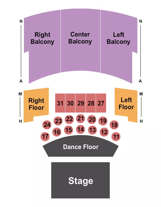 seating chart for Liberty Hall - KS - Endstage Tables/Dancefloor - eventticketscenter.com
