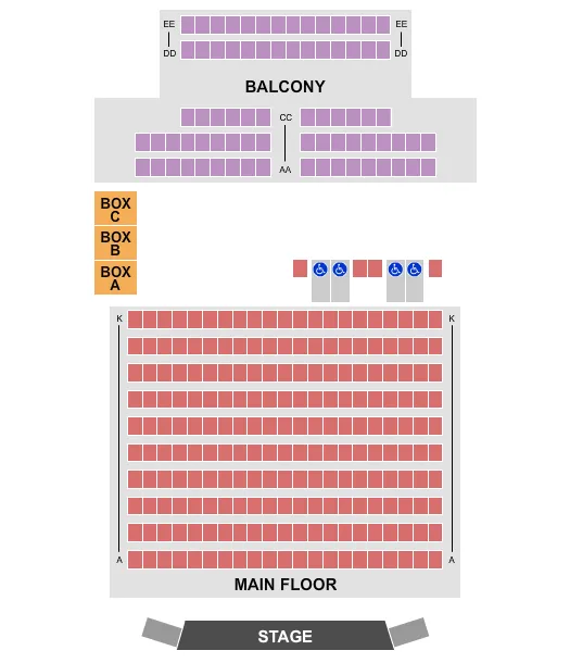 seating chart for Liberty Hall - TX - Penny and Sparrow - eventticketscenter.com