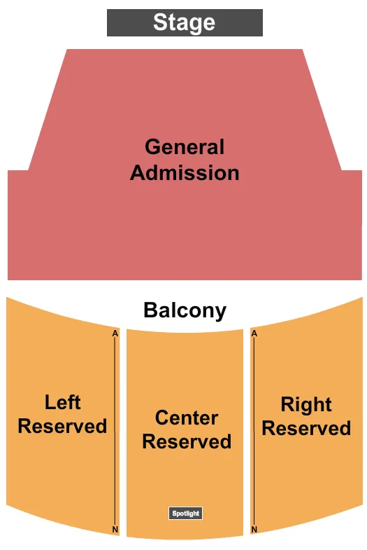 seating chart for Liberty Hall - KS - End Stage GA Floor - eventticketscenter.com