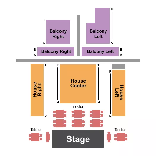 seating chart for Liberty Showcase Theater - Endstage No VIP - eventticketscenter.com